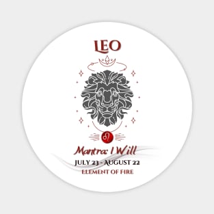 Zodiac Leo Mantra Magnet